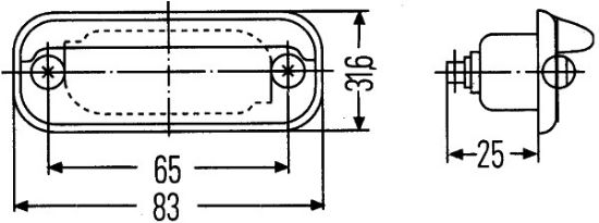 Afbeeldingen van HELLA 2KA 001 378-041 Kentekenlamp - Halogeen