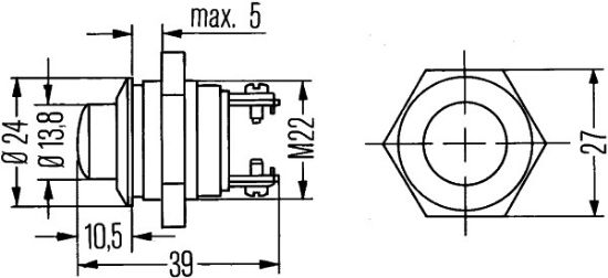 Afbeeldingen van HELLA 6JF 001 571-001 Ontstekings-/ startschakelaar - S29 - Drukactivering - Aantal aansluitingen: 2