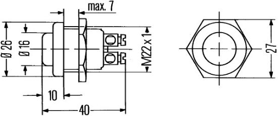 Afbeeldingen van HELLA 6JF 001 571-101 Ontstekings-/ startschakelaar - Drukactivering - Aantal aansluitingen: 2