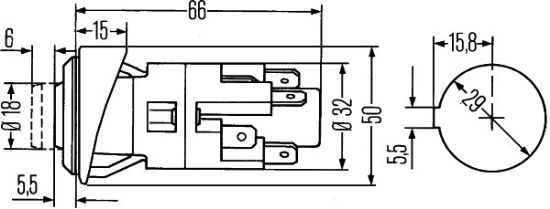 Afbeeldingen van HELLA 6HF 001 579-052 Waarschuwingsknipperlamp schakelaar