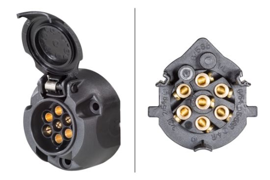 Afbeeldingen van HELLA 8JB 001 943-003 Stekkerdoos - 7-polig - Schroefaansluiting - Stekker: Schroefverbinding - Aantal