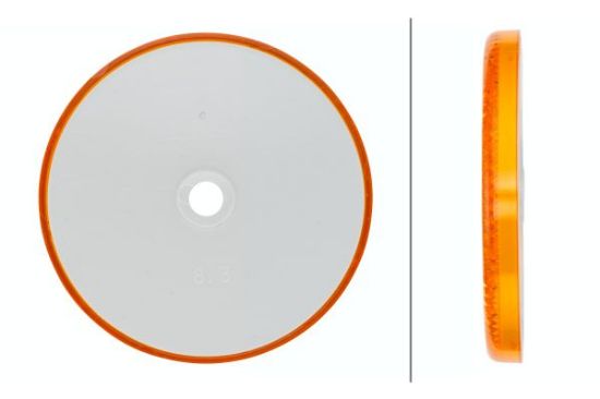 Afbeeldingen van HELLA 8RA 002 014-251 Reflector - Lenskleur: Geel - Rond - Geschroefd/Opbouw