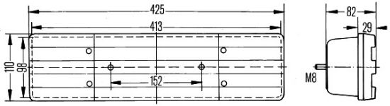Afbeeldingen van HELLA 2VA 004 887-031 Achterlicht - Halogeen - links - voor o.a. Mercedes-Benz Vario Bus