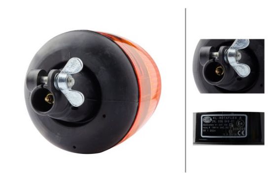 Afbeeldingen van HELLA 2RL 006 846-011 Halogeen-Zwaailamp - KL Rotaflex - 24V - Geel