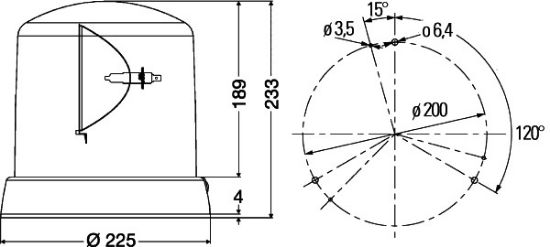 Afbeeldingen van HELLA 2RL 008 065-111 Halogeen-Zwaailamp - KL 8000 - 24V - Geel