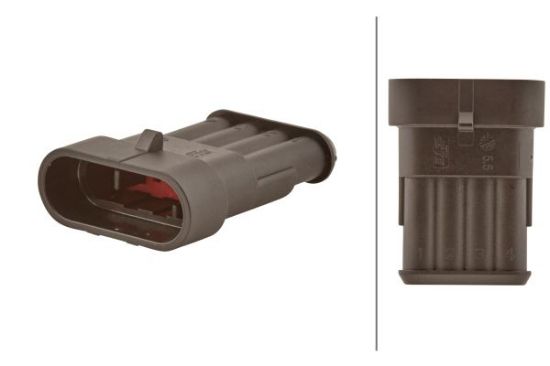 Afbeeldingen van HELLA 8JA 746 183-042 Stekkerbehuizing - 4-polig - Stekker: Paraboolverbinder