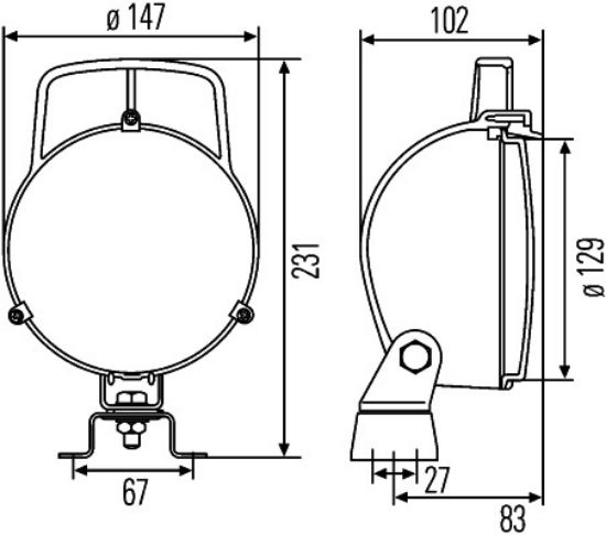 Afbeeldingen van HELLA 1G3 996 001-301 Halogeen-Werklamp - W131 - 24/12V